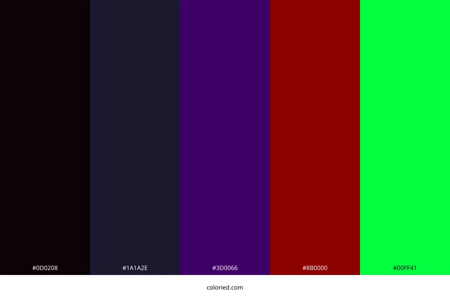 Dark Web Color Palette