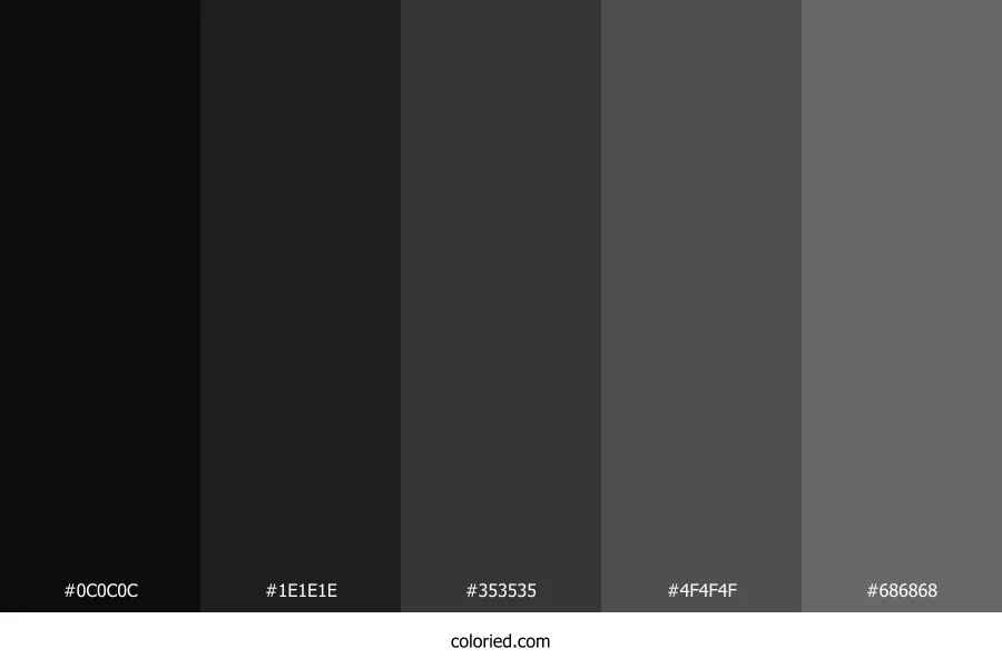 Darkest Black Color Palette