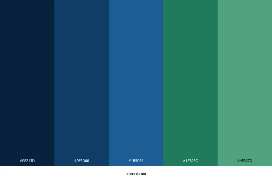 Deep Blue and Green Color Palette