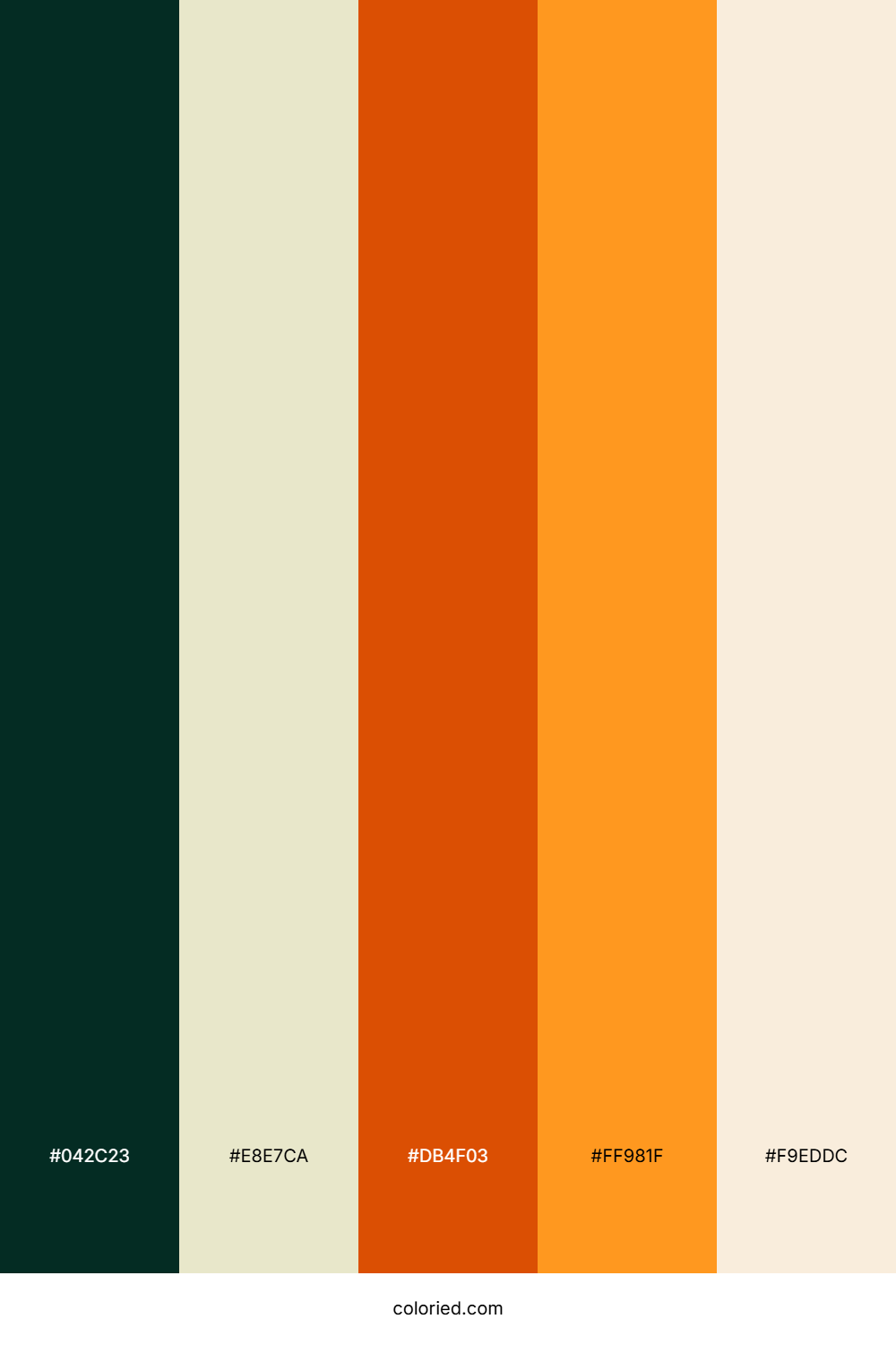 Deep Green and Bright Orange Color Palette