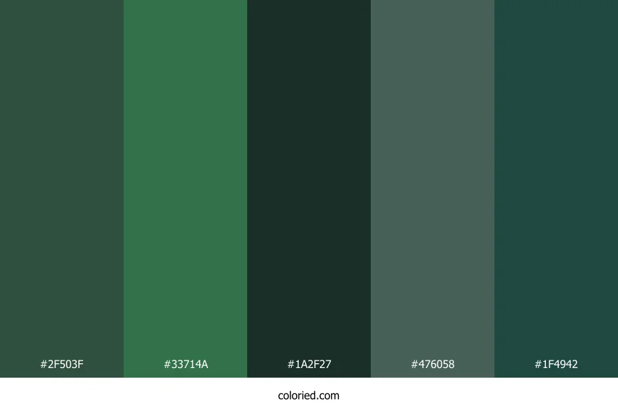 Deep Green and Teal Color Palette