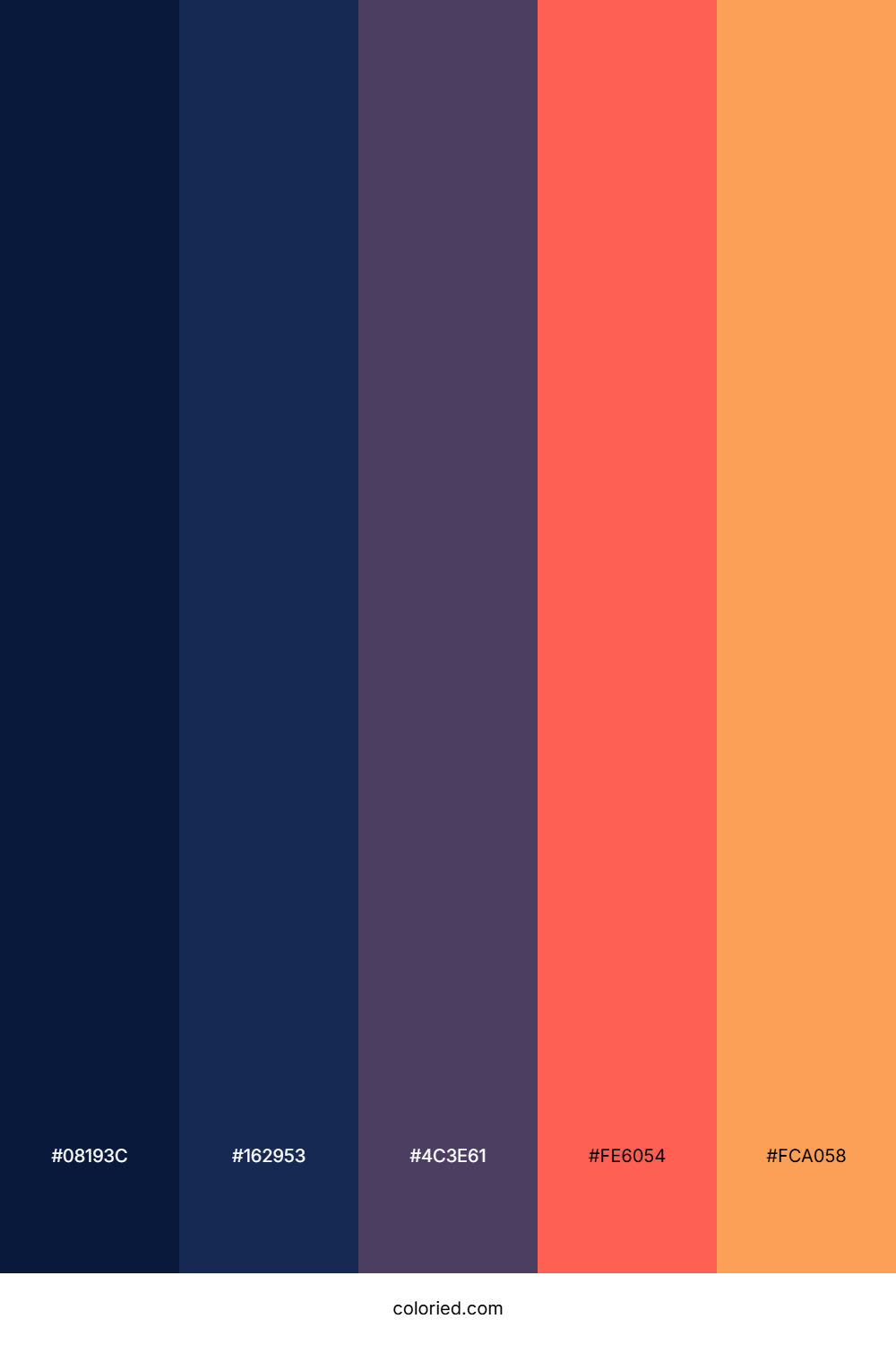 Deep Navy And Sunset Orange Color Palette