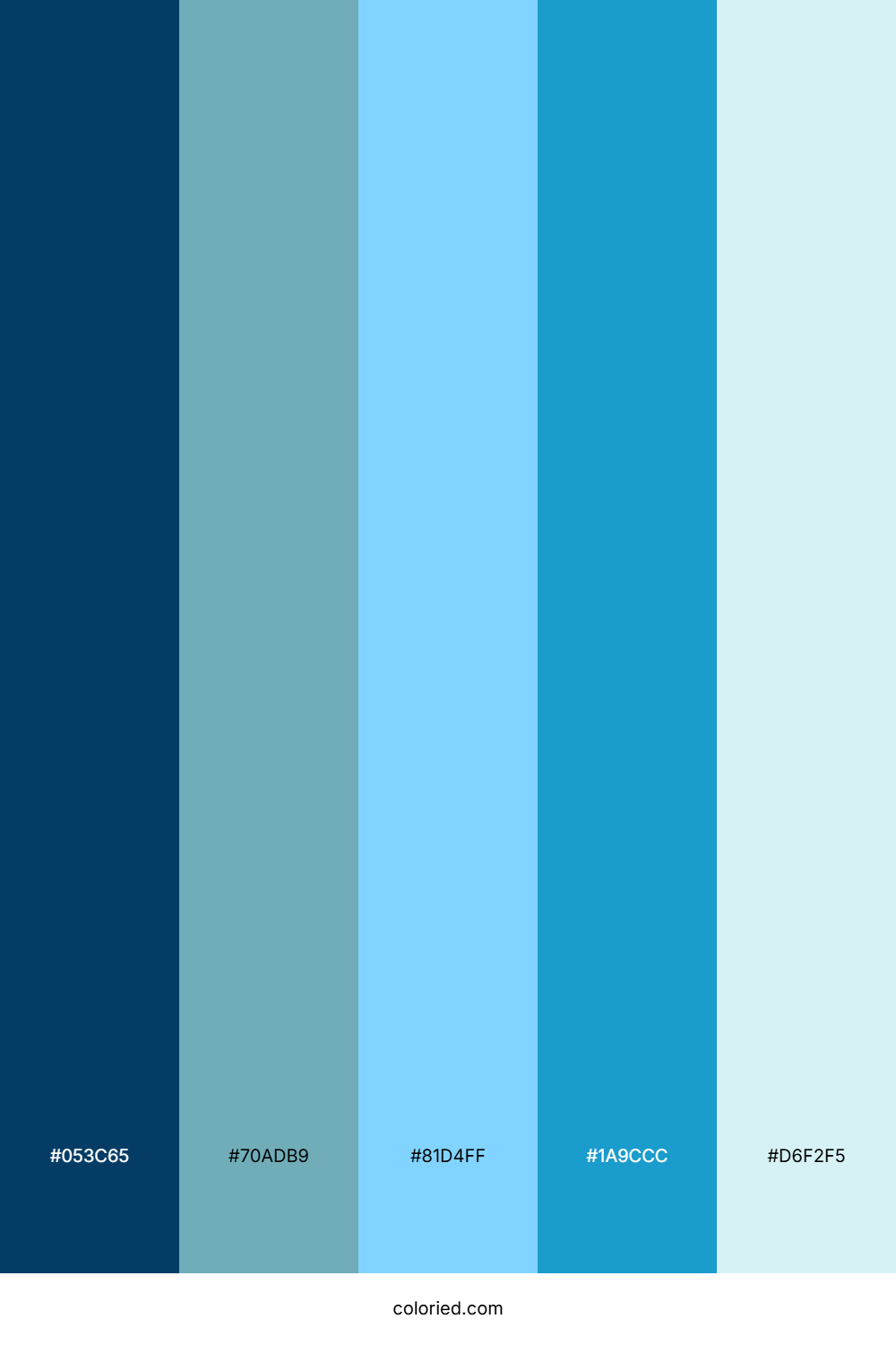 Deep Ocean Blue and Sky Teal Color Palette