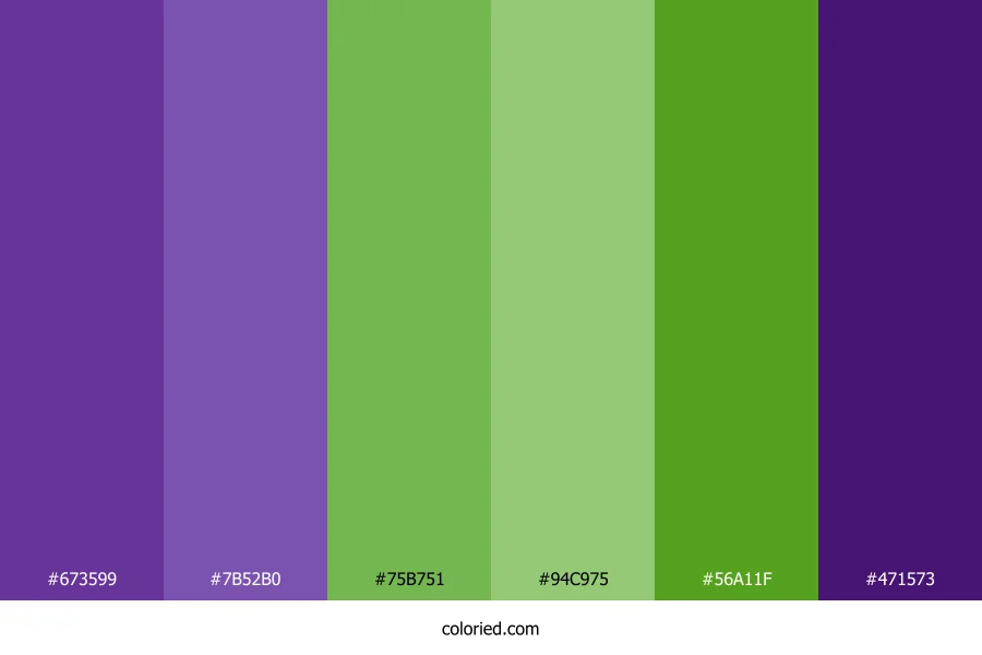 Deep Purple and Grass Green Color Palette