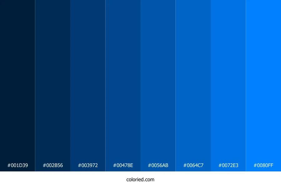 Deep Sky Blue Color Shades