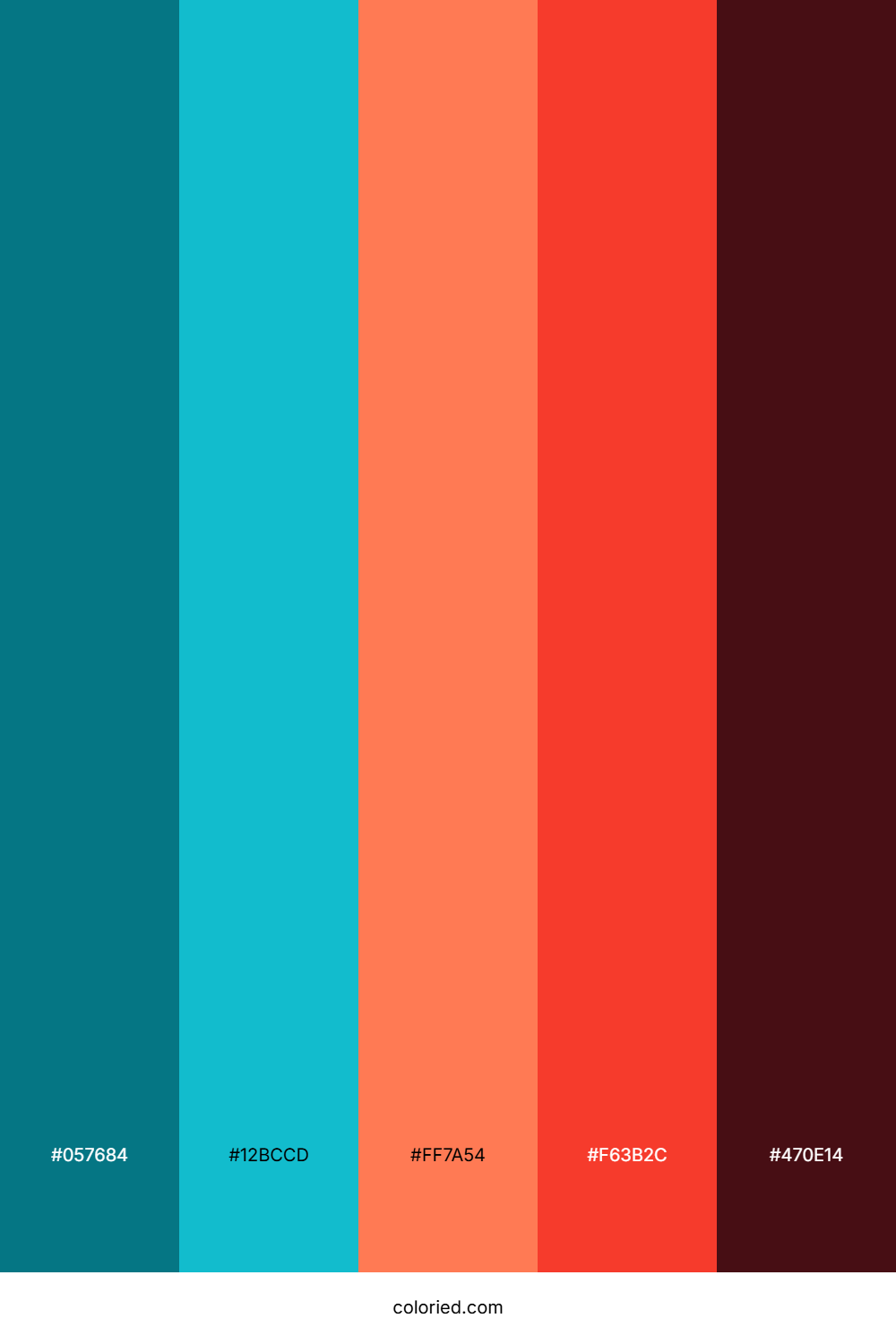 Deep Teal Flame Color Palette