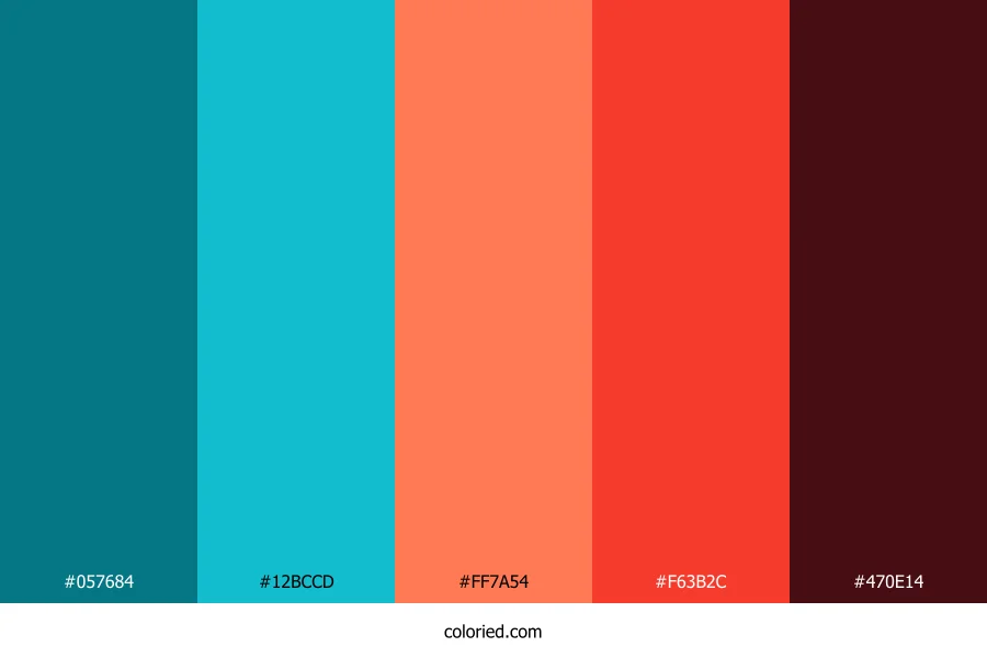 Deep Teal Flame Color Palette