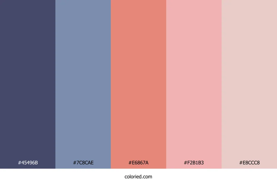 Dusky Blue Rose Color Palette
