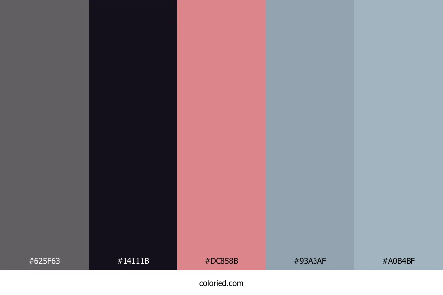 Dusky Rose Steel Color Palette