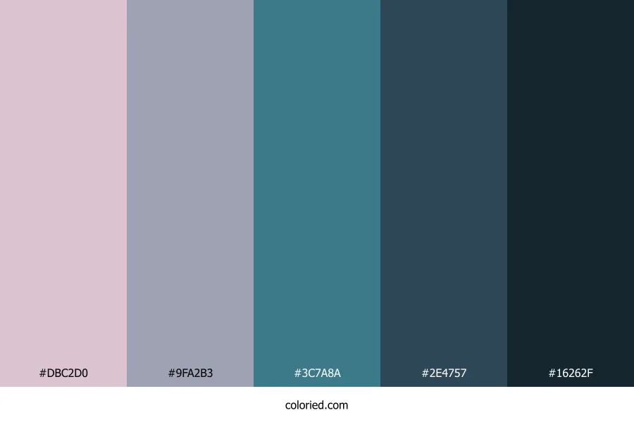 Dusky Teal Twilight Color Palette