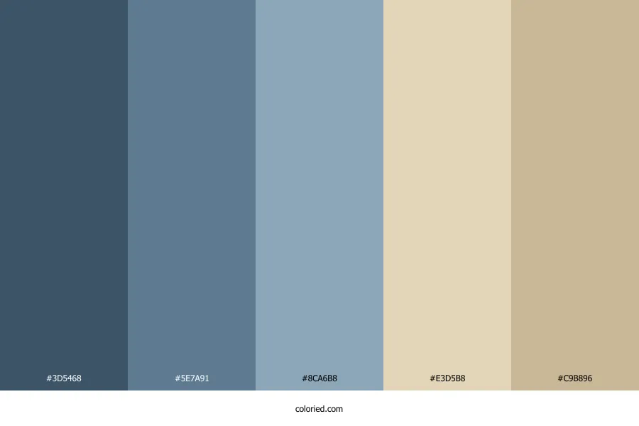 Dusty Blue and Beige Color Palette