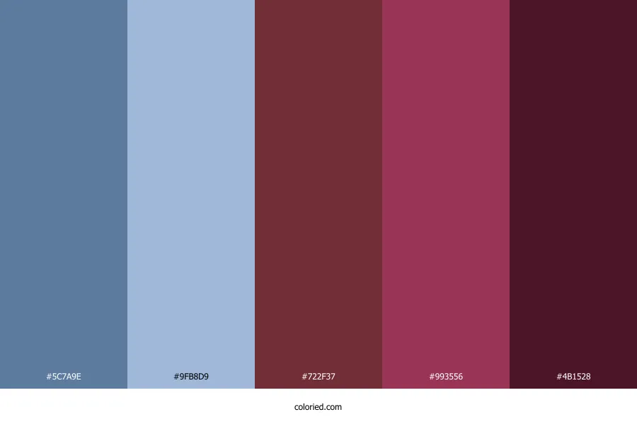 Dusty Blue and Burgundy Color Palette