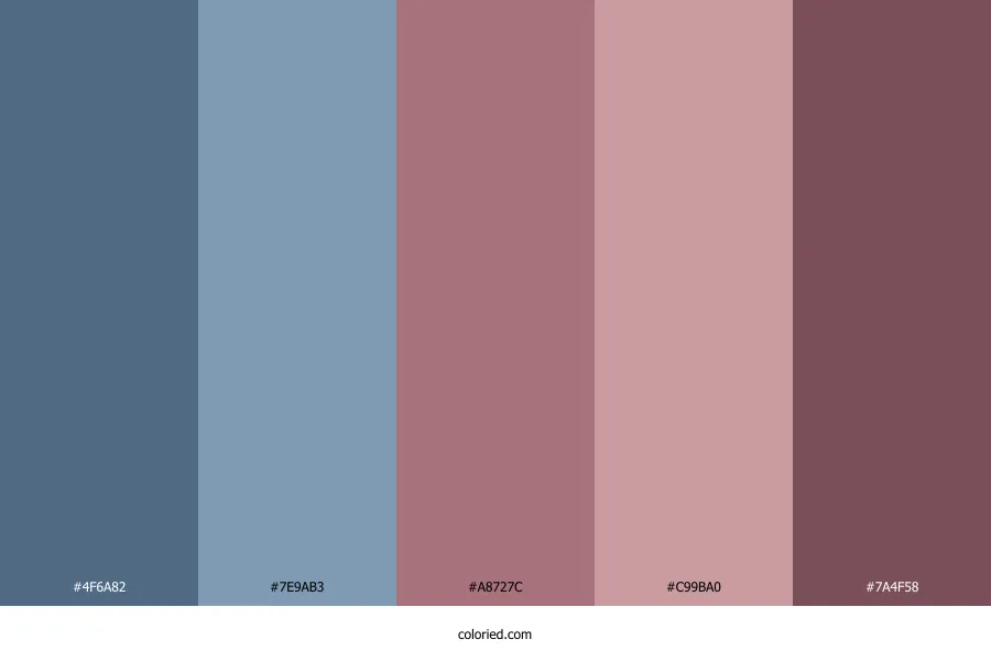 Dusty Blue and Dusty Rose Color Palette