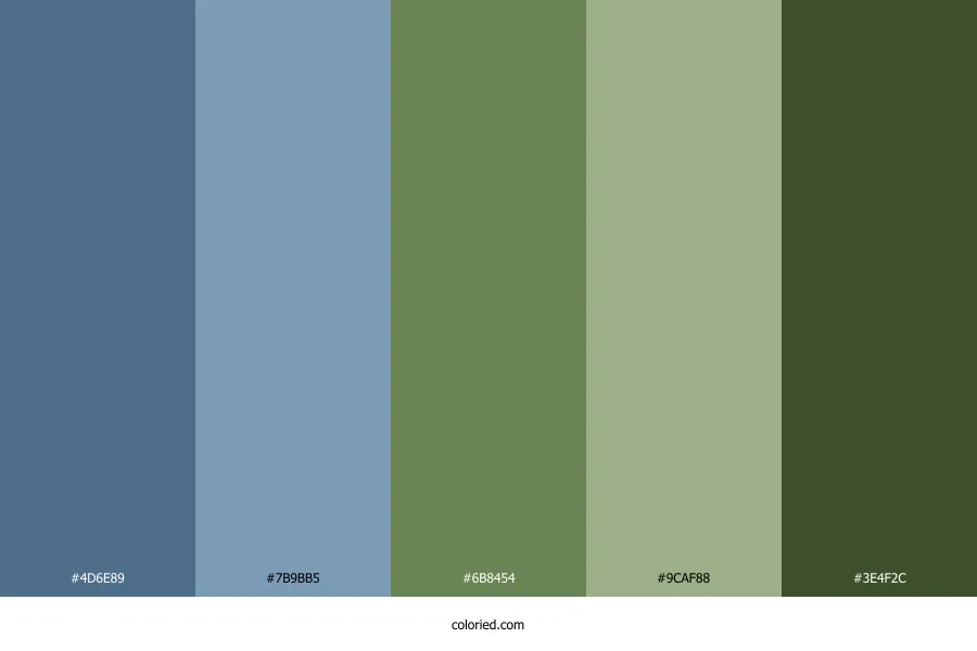 Dusty Blue and Green Color Palette