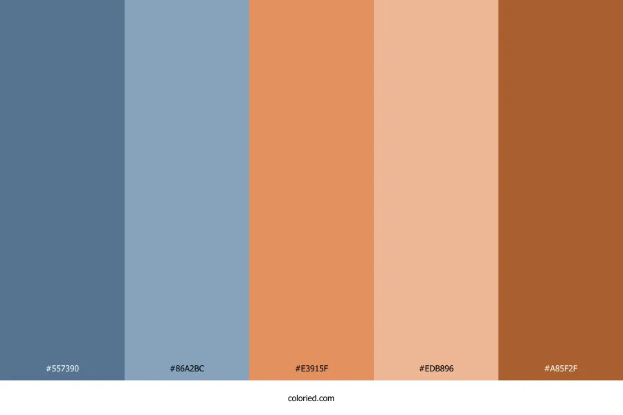Dusty Blue and Peach Color Palette