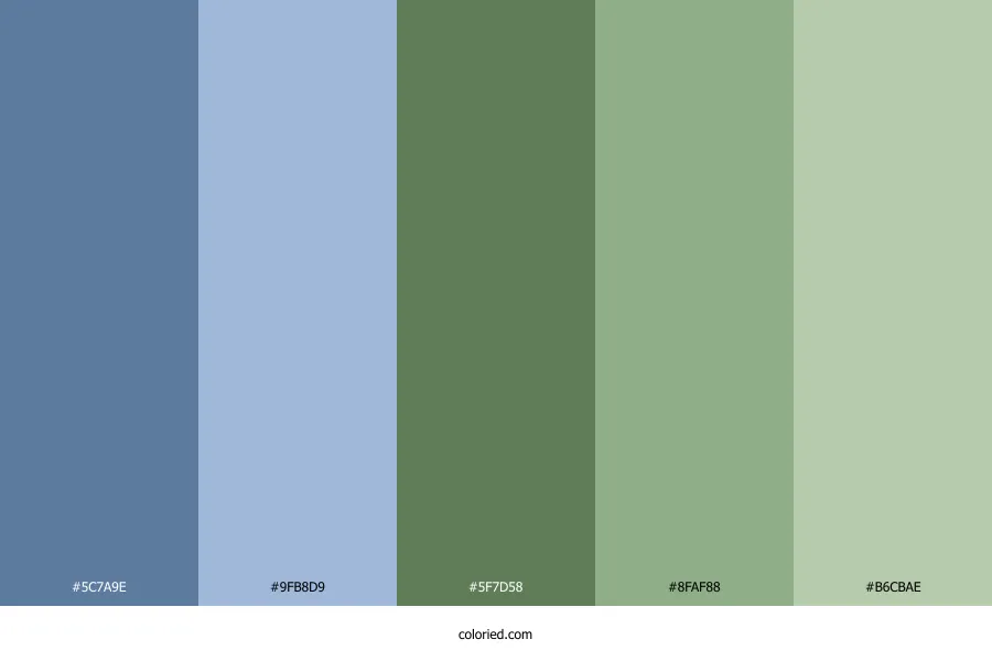 Dusty Blue and Sage Green Color Palette