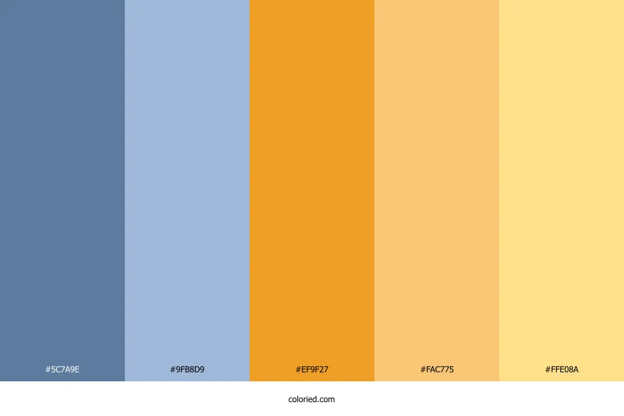 Dusty Blue and Yellow Color Palette
