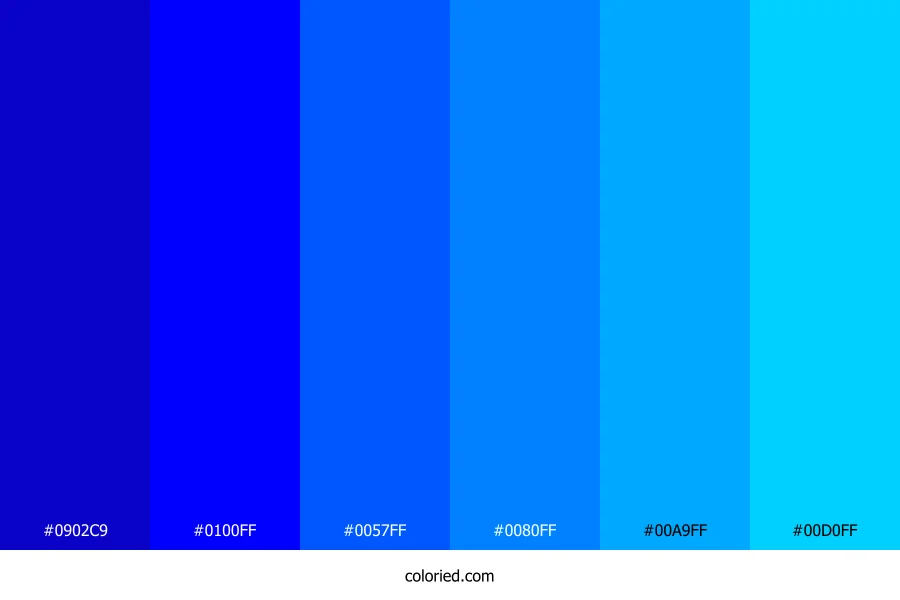 Electric Blue and Cyan Color Palette