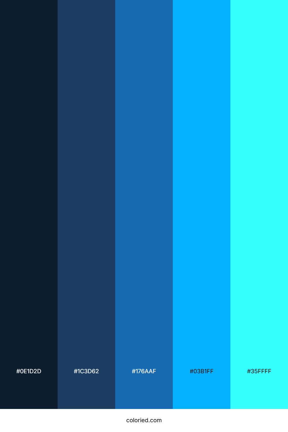Electric Blue Gradient Color Palette