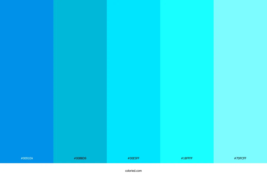 Electric Cyan Color Palette