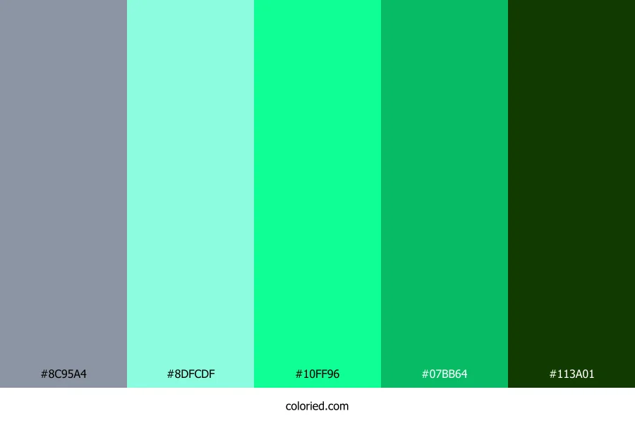 Electric Mint Rain Color Palette