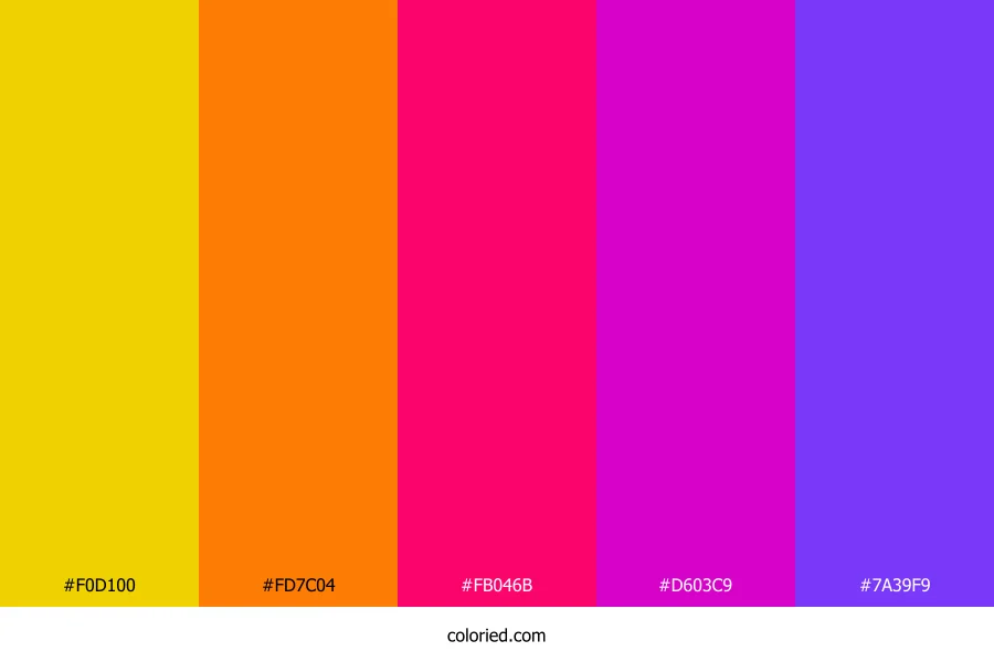 Electric Rainbow Carnival Color Palette