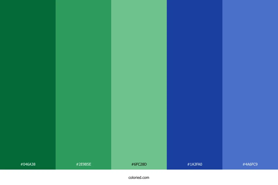 Emerald Green and Blue Color Palette