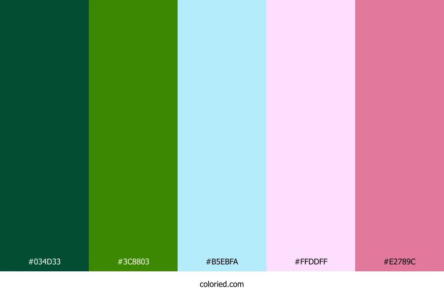Emerald Pastel Bloom Color Palette
