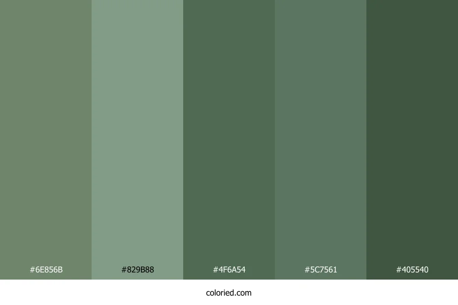 Eucalyptus and Moss Green Color Palette