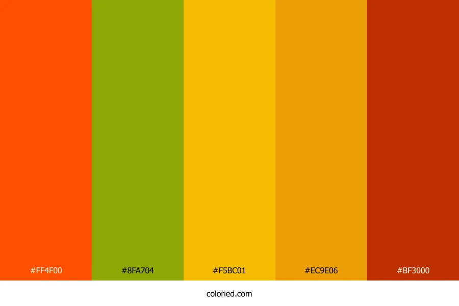Fiery Citrus Orchard Color Palette