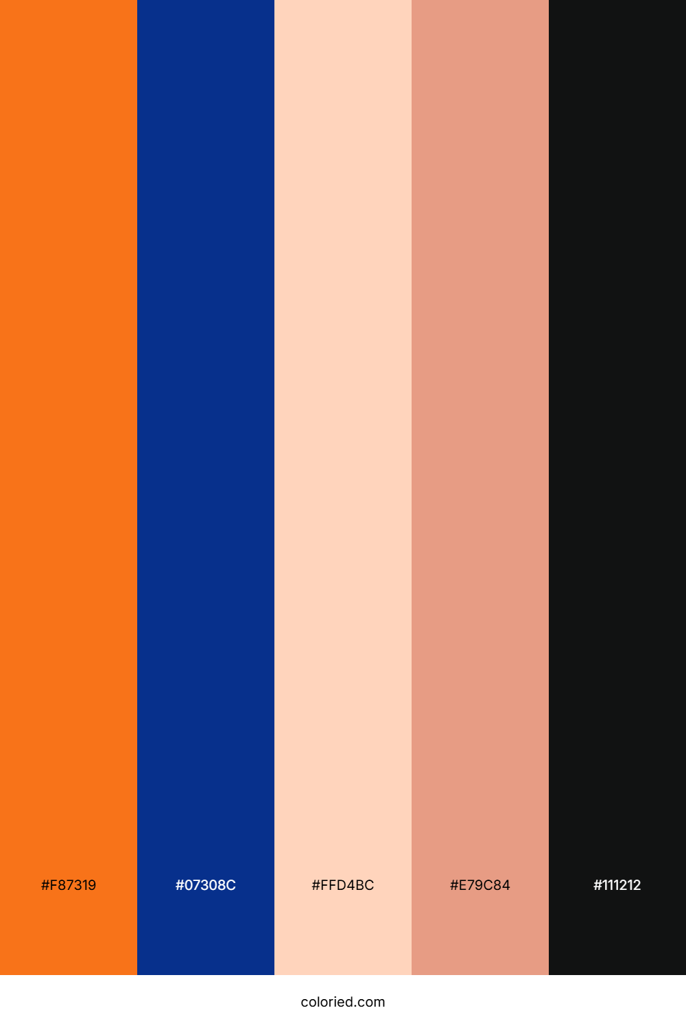 Fiery Orange And Deep Blue Color Palette