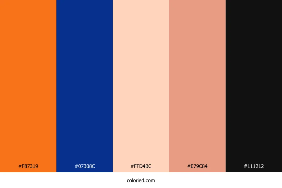 Fiery Orange and Deep Blue Color Palette