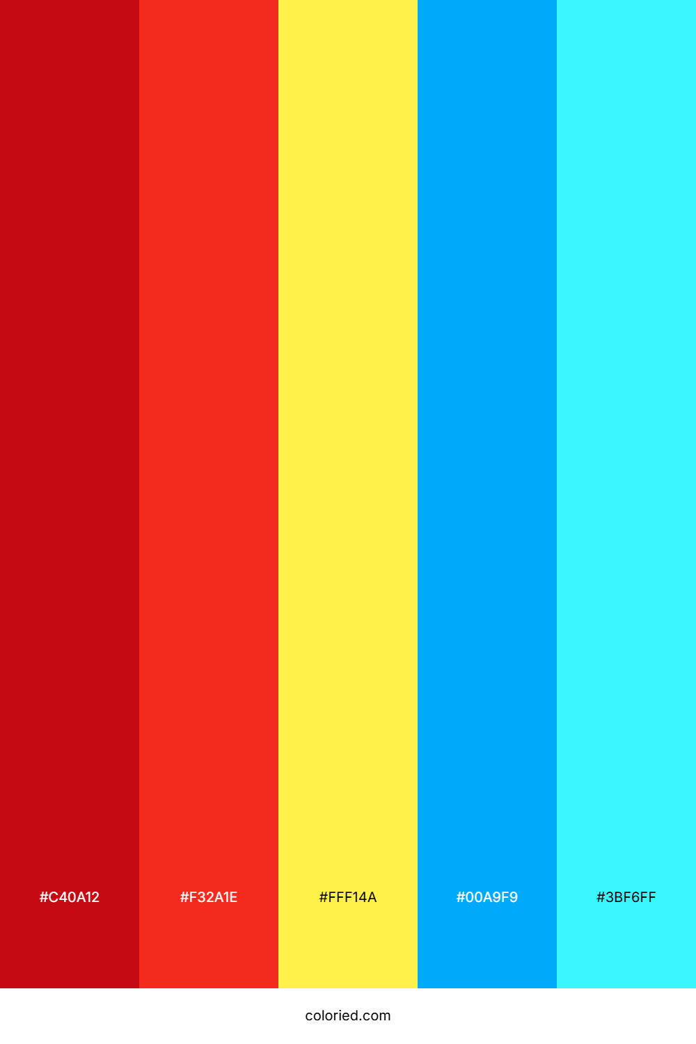Fire Red and Sky Blue Color Palette