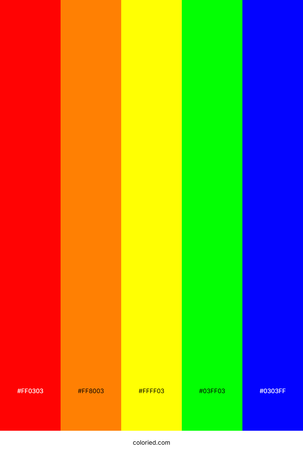 Five Color Rainbow Color Palette