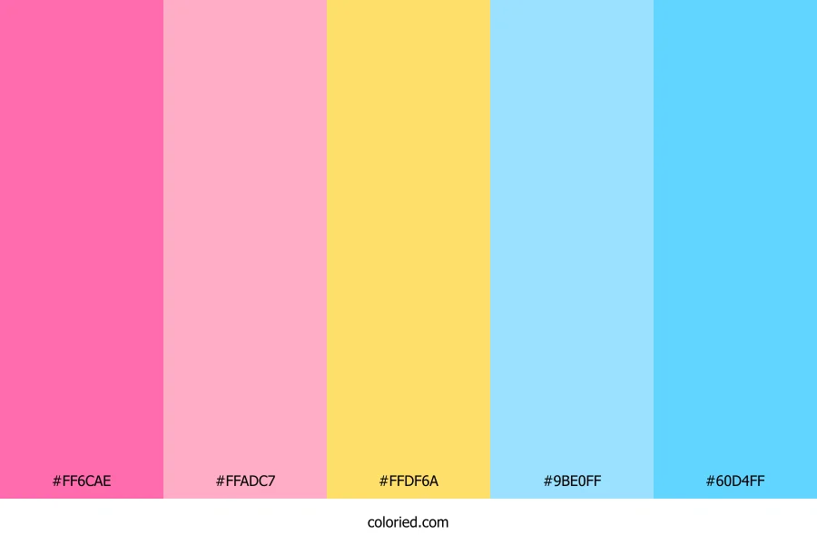 Flamingo Pink and Sky Blue Color Palette