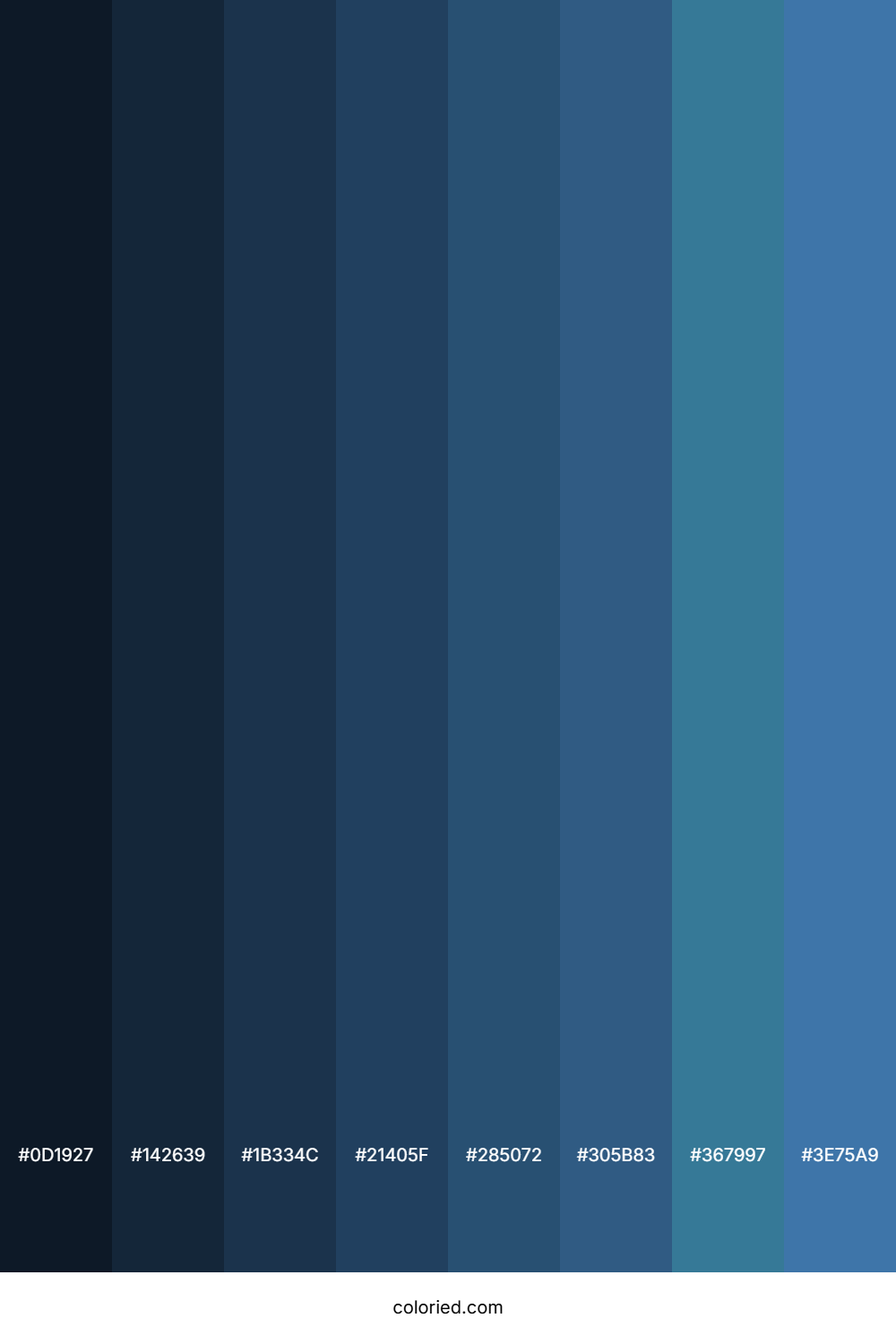Flat Blue Color Shades
