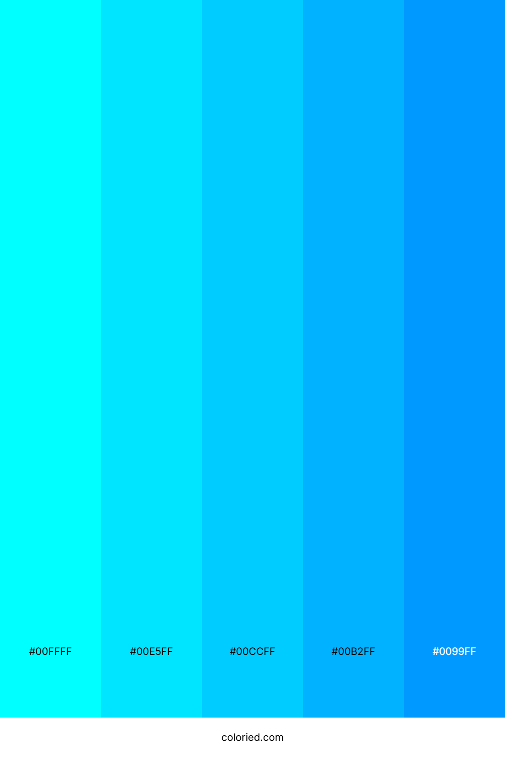 Fluorescent Blue Color Palette