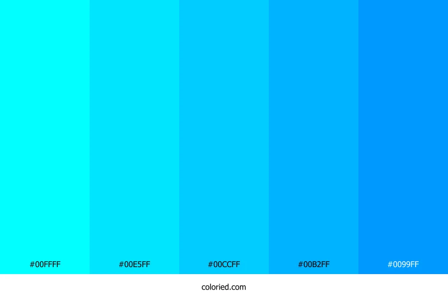 Fluorescent Blue Color Palette