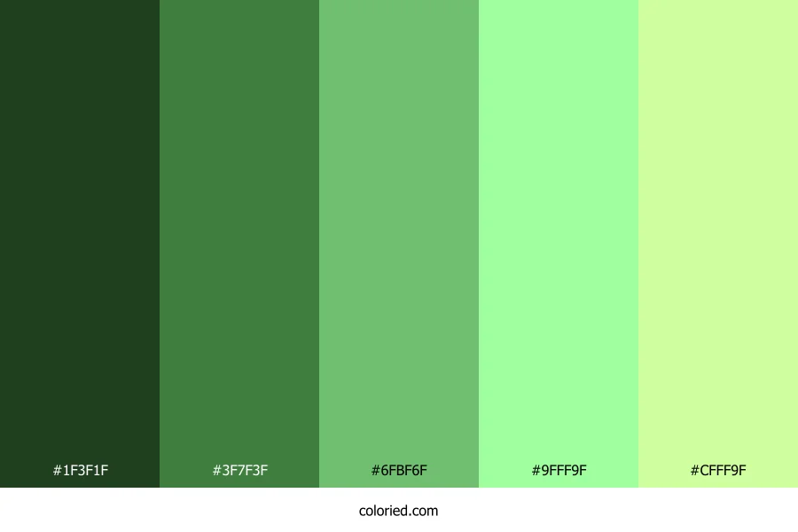 Fluorescent Green Color Palette