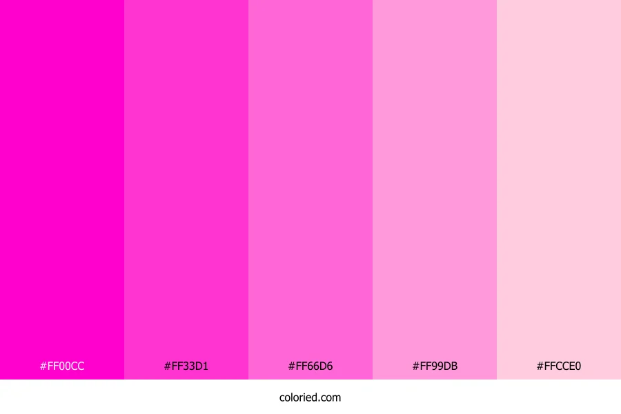 Fluorescent Pink Color Palette