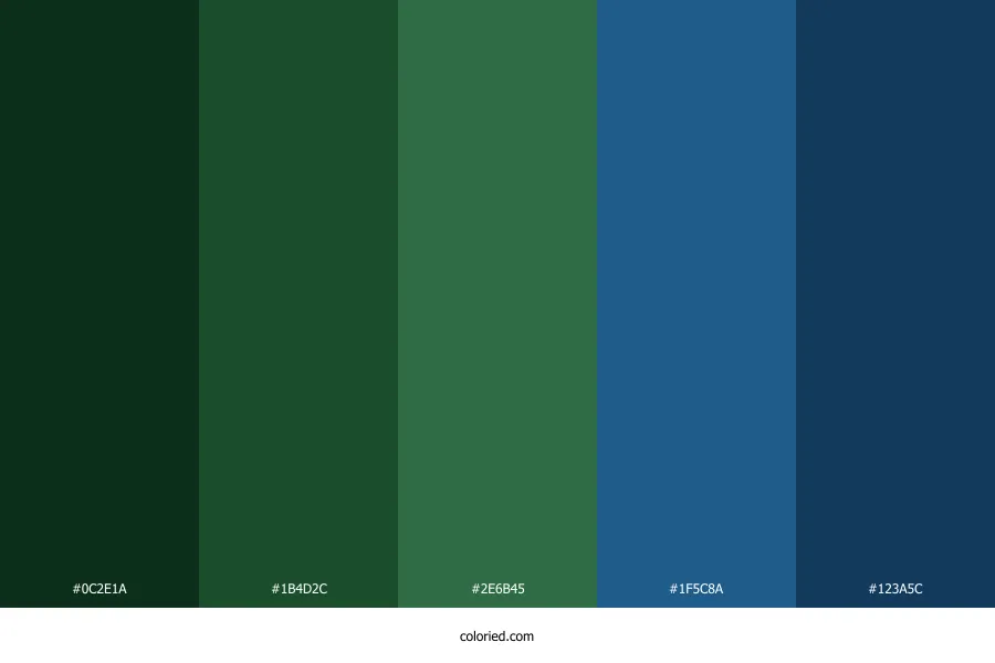Forest Green and Blue Color Palette