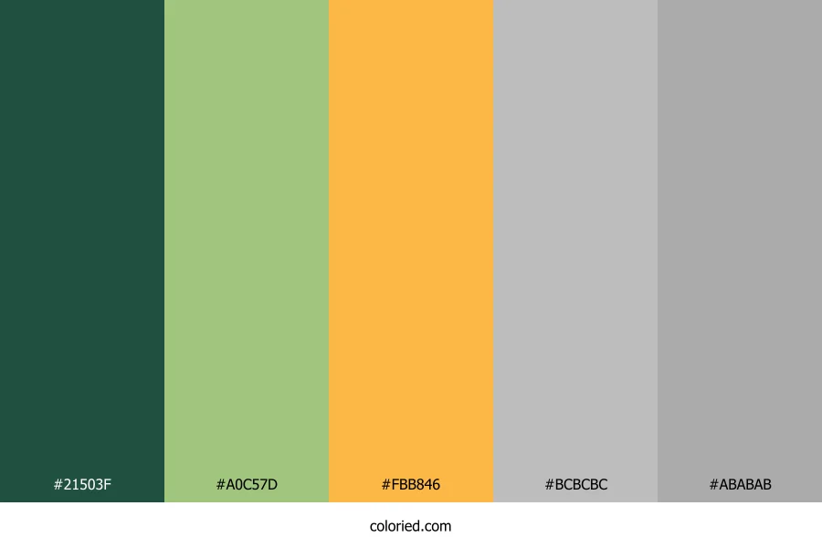 Forest Green and Goldenrod Color Palette