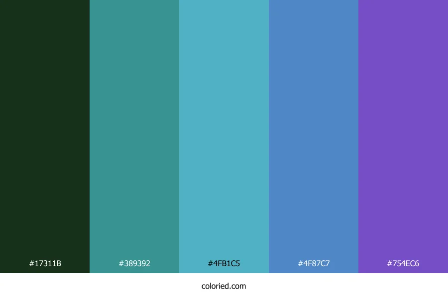 Forest River Blue Color Palette