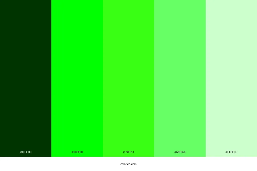 Glowing Green Color Palette
