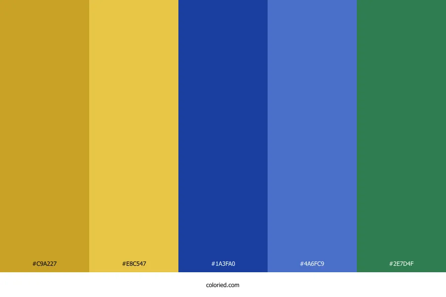 Gold Blue Green Color Palette