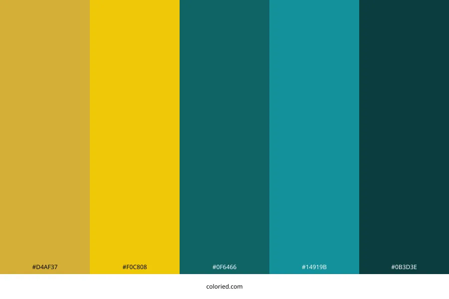 Gold Teal Color Palette