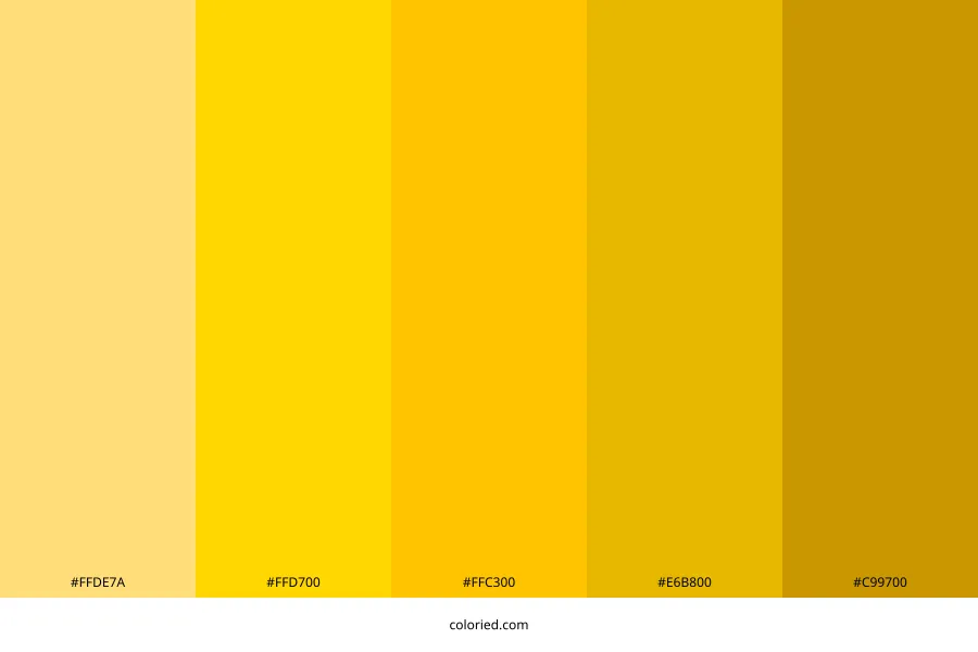 Gold Yellow Color Palette