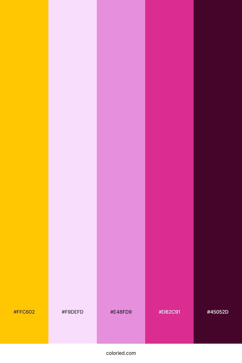 Golden Lavender Fuchsia Color Palette