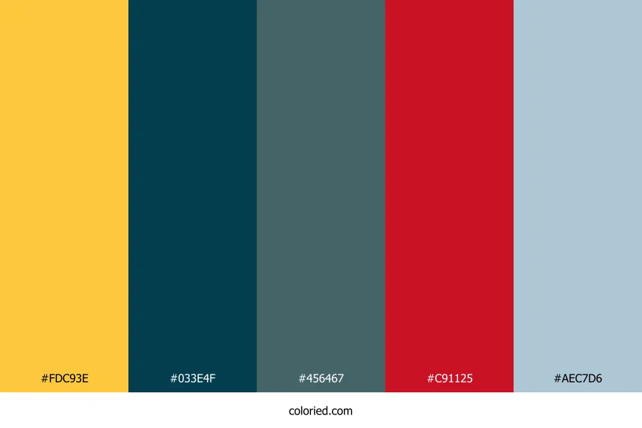 Golden Navy Crimson Color Palette