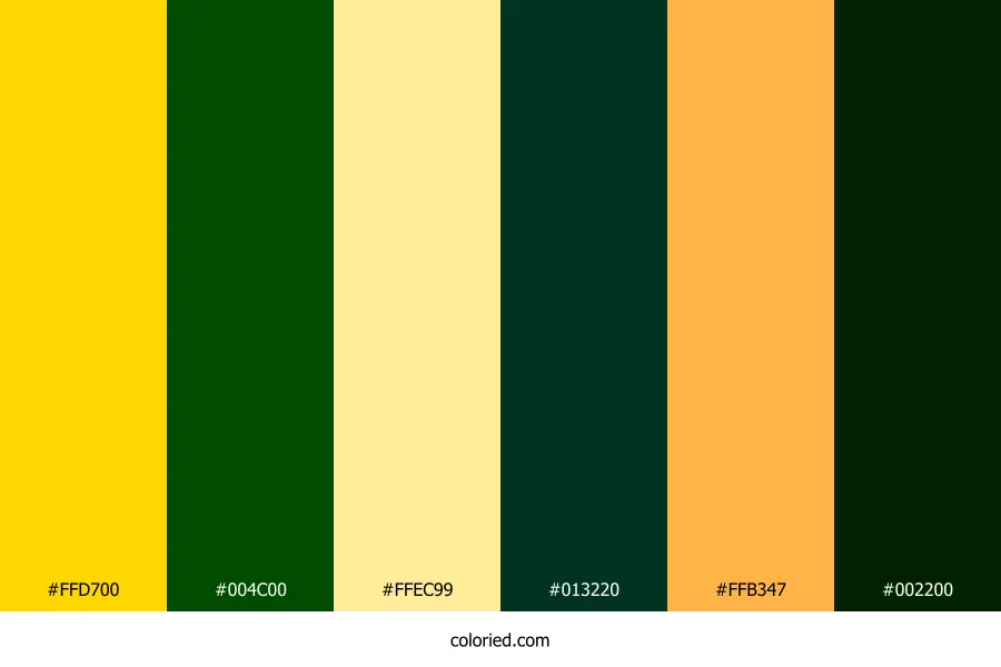 Golden Pine Radiance Color Palette